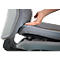 Arbeitsstuhl bimos NEON, Synchronmechanik, Grundmodell ohne Polsterelement, mit Gleitern, Flexband grau