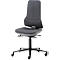 Arbeitsstuhl bimos NEON, Synchronmechanik, Grundmodell ohne Polsterelement, mit Rollen, Flexband grau
