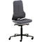 Arbeitsstuhl bimos NEON, Synchronmechanik, Grundmodell ohne Polsterelement, mit Rollen, Flexband grau