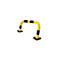 Arceau de protection antichocs SWING, usage extérieur, 390 x 1000 mm, jaune/noir