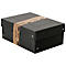 Archiefdoos Falken PURE Box Zwart A5, voor maximaal 1250 vel, met etiketveld, L 250 x B 180 x vulhoogte 100 mm, Blaue Engel, FSC® karton, zwart
