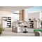 Archiefkast Agenda, 5 OH, B 800 x H 1970 x D 400 mm, 2 open vakken, afsluitbaar, lichtgrijs