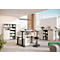 Archiefkast Agenda, 5 OH, B 800 x H 1970 x D 400 mm, 2 open vakken, afsluitbaar, lichtgrijs