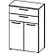 Archiefkast Agenda Home, 3 OH, B 800 x D 400 x H 1200 mm, 2 lades, grafiet/eik.