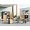 Archiefkast Agenda Home, 5 OH, B 800 x D 400 x H 1970 mm 2 open vakken, afsluitbaar, grafiet/eik.