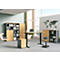 Archiefkast Agenda Home, 5 OH, B 800 x D 400 x H 1970 mm 2 open vakken, afsluitbaar, grafiet/eik.