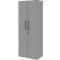 Archiefkast BARI, 6 ordnerhoogten, 5 legborden, slot, B 819 x D 430 x H 2174 mm, middengrijs/middengrijs