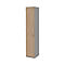 Archiefkast BARI, 6 ordnerhoogten, 5 legborden, slot, deuraanslag links, B 427 x D 430 x H 2174 mm, eikenpatroon/m.grijs