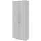 Archiefkast BARI, 6 ordnerhoogten, met middenwand, B 1000 x D 430 x H 2174 mm, lichtgrijs/lichtgrijs/aluminium