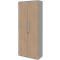 Archiefkast BARI, 6 ordnerhoogten, met middenwand, B 1000 x D 430 x H 2174 mm, middengrijs/eiken/aluminium