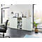 Archiefkast MONTERIA, 3 ordnerhoogten, afsluitbaar, B 800 x D 370 x H 1200 mm, wit