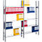 Archiefstelling GF + AF, 10 legborden, B 2080 x D 300 x H 2013 mm, verzinkt, complete set