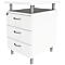 Archivador fijo ARLON OFFICE, con tablero, 3 cajones, An 450 x P 600 x Al 730 mm, con cerradura, blanco