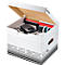 Archivbox Leitz Solid Box M 6118, mit Klappdeckel & Aufbau-Automatik, 10 Stück, weiß
