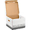 Archivbox Leitz Solid Box M 6118, mit Klappdeckel & Aufbau-Automatik, 10 Stück, weiß