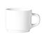 Arcoroc Everyday Tasse à café 0,22 l verre dur, blanc, empilable, H 65 mm - moderne &amp; robuste, lot de 6