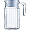 Arcoroc QUADRO pichet 0,5 L, verre avec couvercle plastique blanc, 157 x 85 mm, gain de place pour la porte du réfrigérateur