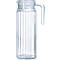Arcoroc QUADRO pichet 1,1 L - design élancé s'adapte à la porte du réfrigérateur, couvercle en plastique blanc, 244 × 89 mm