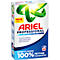 Weiße Ariel-Waschmittelpackung mit rotem Logo. Aufschrift: Professional Universal+ Pulver, gegen fettige Fleckenarten.