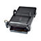 Schwarzer Multi-Grill 3in1 mit Auffangschale vor weißem Hintergrund.