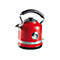 Roter, glänzender Retro-Wasserkocher von Ariete mit analoger Temperaturanzeige auf weißem Hintergrund.