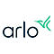 Blaues Logo der Marke Arlo mit einem stilisierten grünen Kolibri auf der rechten Seite.