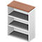 ARLON OFFICE boekenkast, 3 OH, 2 verstelbare legborden, B 900 x D 450 x H 1232 mm, notendecor/wit