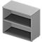 ARLON OFFICE boekenkast, spaanplaat, 2 OH, B 900 x D 450 x H 816 mm, lichtgrijs/aluminium