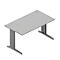 Grey, three-dimensional cuboid against a white background.