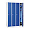Armario, 4 puertas, ancho 1170 x alto 1800 mm, cierre giratorio, gris claro/azul genciana