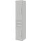 Armario archivador BARI, 6 AA, 3 estantes, 2 cajones, bisagra de puerta a la izquierda, An 427 x P 430 x Al 2174 mm, gris claro/gris claro/aluminio