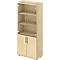 Armario combinado Schäfer Shop Genius TETRIS WOOD, 5 OH, H 1910 mm puertas de cristal y abatibles, altura incl. guías, acabado arce