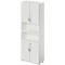 Armario combinado Schäfer Shop Select LOGIN, arriba y abajo 2 alturas de archivador con puerta, balda central, An 800 x P 420 x Al 2240 mm, gris claro/gris claro