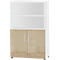 Armario combinado Schäfer Shop Select SET UP, 4 OH, An 800 x P 420 x Al 1514 mm, blanco/roble silvestre