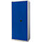 Armario con puerta abatible Schäfer Shop Genius FS, de acero, con orificios de ventilación, ancho 810 x fondo 520 x alto 1950 mm, 5 carpetas, aluminio blanco/ azul genciana, hasta 300 kg