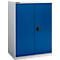 Armario con puerta batiente Schäfer Shop Select MS-i 12408, chapa de acero, An 800 x P 400 x Al 1215 mm, 3 OH, aluminio blanco/azul genciana, hasta 150 kg 