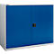 Armario con puerta batiente Schäfer Shop Select MS-i 12412, chapa de acero, An 1200 x F 400 x Al 1215 mm, 3 OH, aluminio blanco/azul genciana, hasta 150 kg 