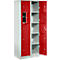 Armario de almacenamiento, con puerta central, ancho interno de los compartimentos 350 mm, ancho 700 mm, 10 compartimentos, rojo fuego