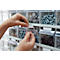 Armario de almacenamiento, volumen 635 l, 154 cajas de almacenamiento extraíbles con asa empotrada, ancho 1270 x fondo 250 x alto 2000 mm, l.gris/transparente
