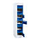 Armario de distribución de correo, altura 1800 mm, gris luminoso RAL 7035/azul genciana 5010