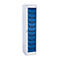 Armario de distribución de correo, altura 1800 mm, gris luminoso RAL 7035/azul genciana 5010