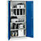 Armario de protección Schäfer Shop Select según IP 54, 4 estantes, ancho 950 x fondo 500 x alto 1935 mm, aluminio blanco RAL 9006/azul marino