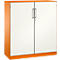 Armario de puertas batientes ASISTO C 3000, 3 alturas de archivo, An 1200 mm, naranja/blanco