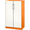 Armario de puertas batientes ASISTO C 3000, 3 alturas de archivo, An 800 mm, naranja/blanco