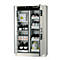 Armario de seguridad combinado tipo 30 asecos K-PHOENIX-30, puertas batientes y plegables con sistema de fijación, frontal gris luminoso, An 1202 x P 599 x Al 1968 mm