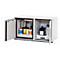 Armario de seguridad combinado tipo 90 asecos K-UB-90, puertas batientes, frontal gris luminoso, An 1102 x P 502 x Al 601 mm