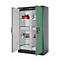 Armario de seguridad tipo 90 asecos Q-CLASSIC-90, puertas batientes, frontal verde reseda, An 1193 x P 615 x Al 1953 mm