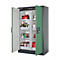 Armario de seguridad tipo 90 asecos Q-CLASSIC-90, puertas batientes, frontal verde reseda, An 1193 x P 615 x Al 1953 mm