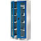 Armario multiusos Schäfer Shop Select MSI-ST 2409, con ventana, 4 estantes intermedios, ancho 950 x fondo 400 x alto 1935 mm, acero y paneles de vidrio ESG, gris claro/azul benigno