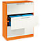 Armario para archivadores colgantes ASISTO C 3000, 3 cajones, 2 carriles, An 800 mm, con paneles insonorizantes, naranja/blanco